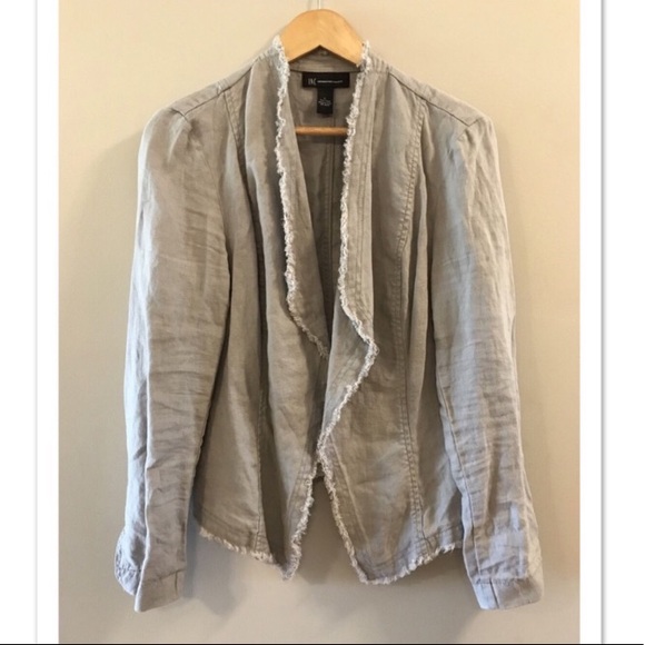 INC International Concepts Sweaters - INC International Concepts Gray Linen Cardigan L